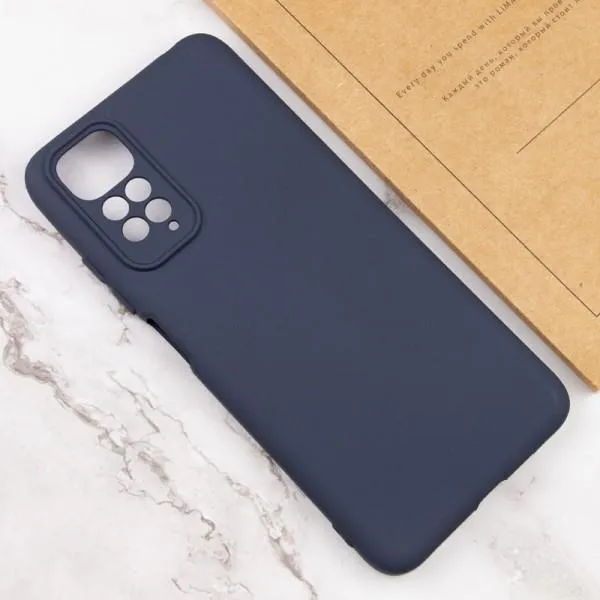Чехол TPU GETMAN Liquid Silk Full Camera для Xiaomi Redmi Note 11 (Global) / Note 11S — Синий — фото 5