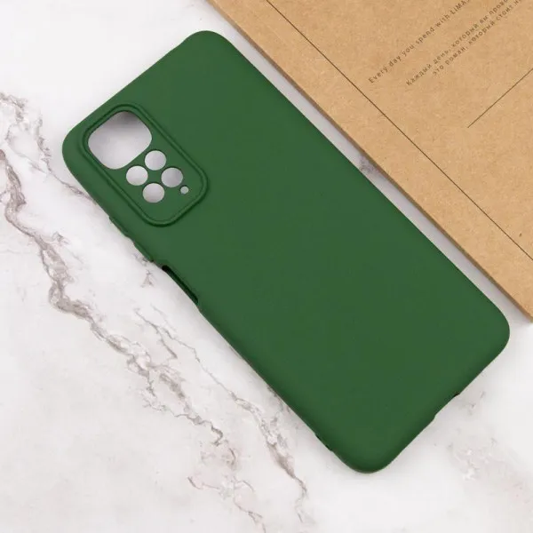 Чехол TPU GETMAN Liquid Silk Full Camera для Xiaomi Redmi Note 11 (Global) / Note 11S — Зеленый — фото 4