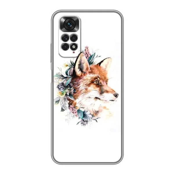 Чехол с принтом «Лисичка в цветочках» для Xiaomi Redmi Note 11 / 11s