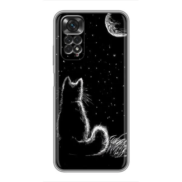 Чехол с принтом «Котик и луна» для Xiaomi Redmi Note 11 / 11s Чехол с принтом «Котик и луна» для Xiaomi Redmi Note 11 / 11s