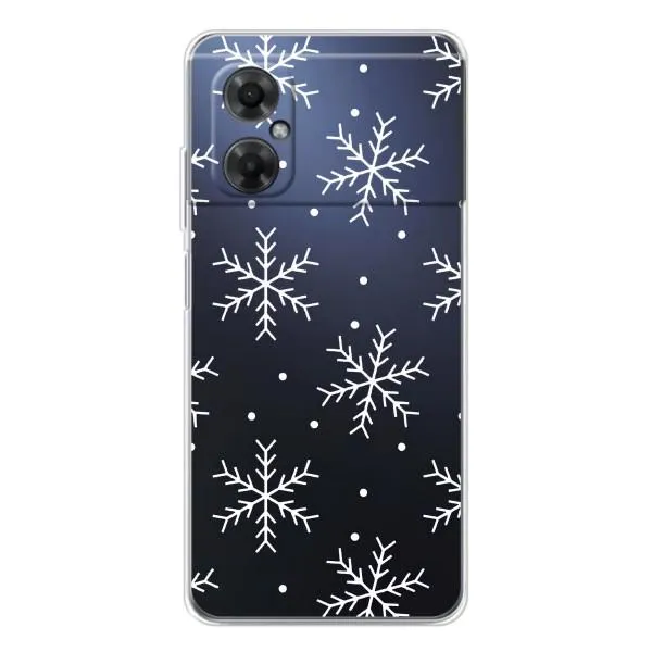 Чехол с принтом «Белые снежинки» для Xiaomi Redmi Note 11R