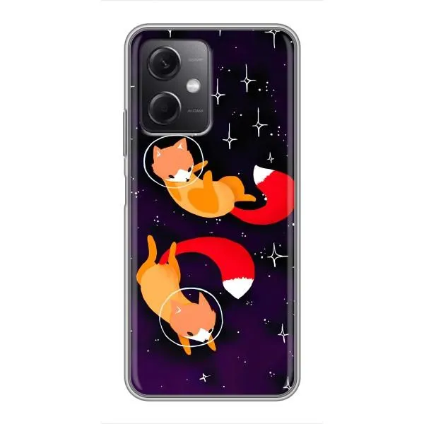 Чехол с принтом «Лисички космонавты» для Xiaomi Redmi Note 12 (5G)