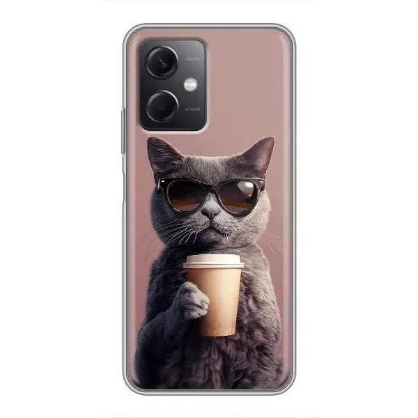 Чехол с принтом «Кот с кофе» для Xiaomi Redmi Note 12 (5G)