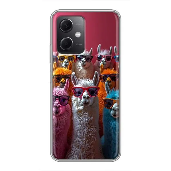 Чехол с принтом «Ламы в очках» для Xiaomi Redmi Note 12 (5G)