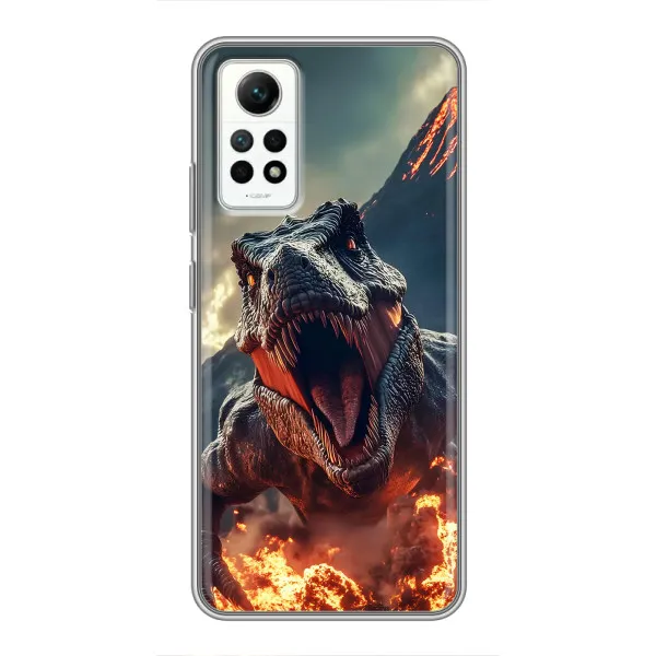 Чехол с принтом «Огненный динозавр» для Xiaomi Redmi Note 12 Pro (4g)