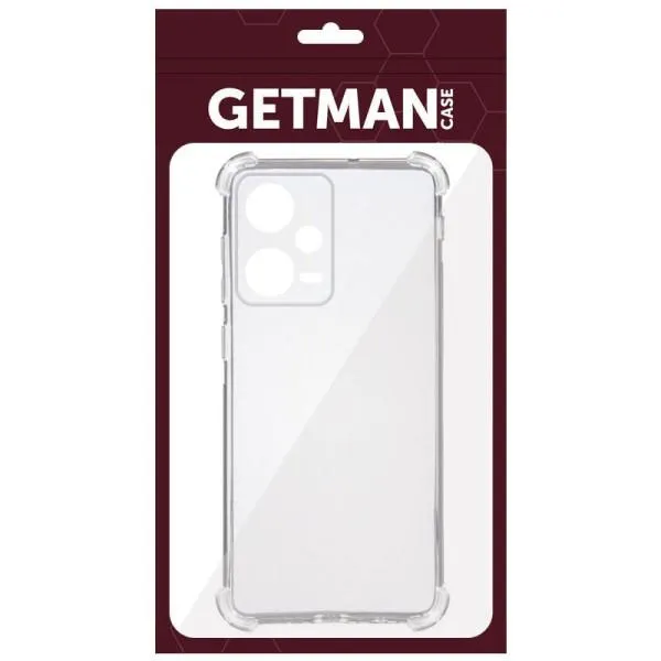 TPU чехол GETMAN Ease logo усиленные углы Full Camera для Xiaomi Redmi Note 12 Pro+ 5G — Прозрачный — фото 3