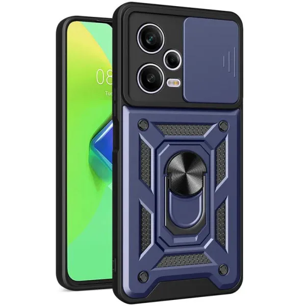 Чехол Ummi Camshield Serge Ring для Xiaomi Redmi Note 12 Pro+ 5G — Синий — фото 1