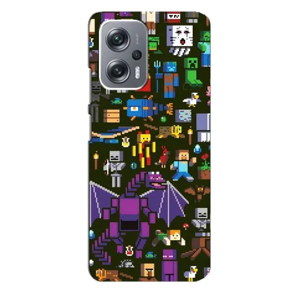 Чехол с принтом «Коллаж Майнкрафт» для Xiaomi Redmi Note 12 Pro Plus