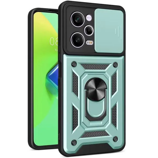 Ударостійкий чохол Camshield Serge Ring для Xiaomi Poco X5 Pro 5G / Note 12 Pro 5G — Зелений — фото 1