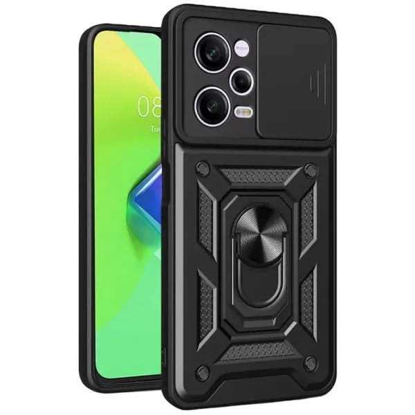 Ударостійкий чохол Camshield Serge Ring для Xiaomi Poco X5 Pro 5G / Note 12 Pro 5G — Чорний — фото 1