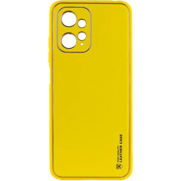 Кожаный чехол Xshield для Xiaomi Redmi Note 12 4G — Желтый — фото 3