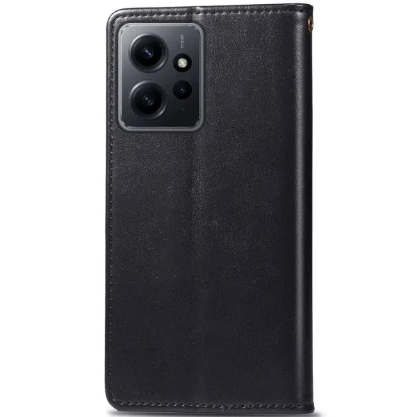 Кожаный чехол-книжка GETMAN Gallant (PU) для Xiaomi Redmi Note 12 4G — Черный — фото 2