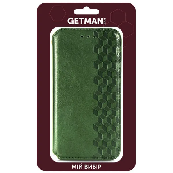 Кожаный чехол-книжка GETMAN Cubic (PU) для Xiaomi Redmi Note 12 4G — Зеленый — фото 4