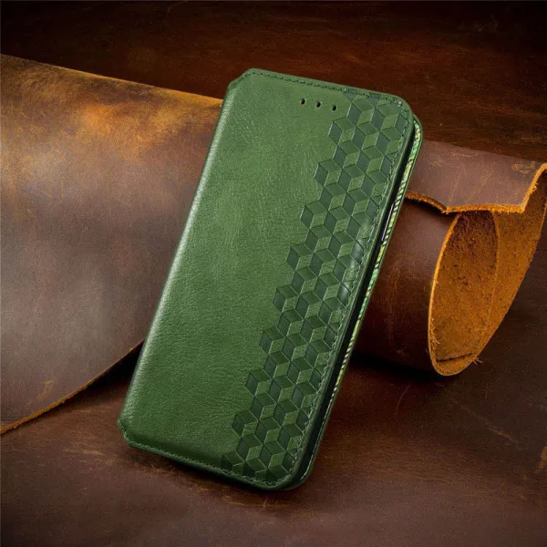 Кожаный чехол-книжка GETMAN Cubic (PU) для Xiaomi Redmi Note 12 4G — Зеленый — фото 5