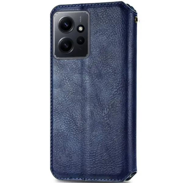 Кожаный чехол-книжка GETMAN Cubic (PU) для Xiaomi Redmi Note 12 4G — Синий — фото 2