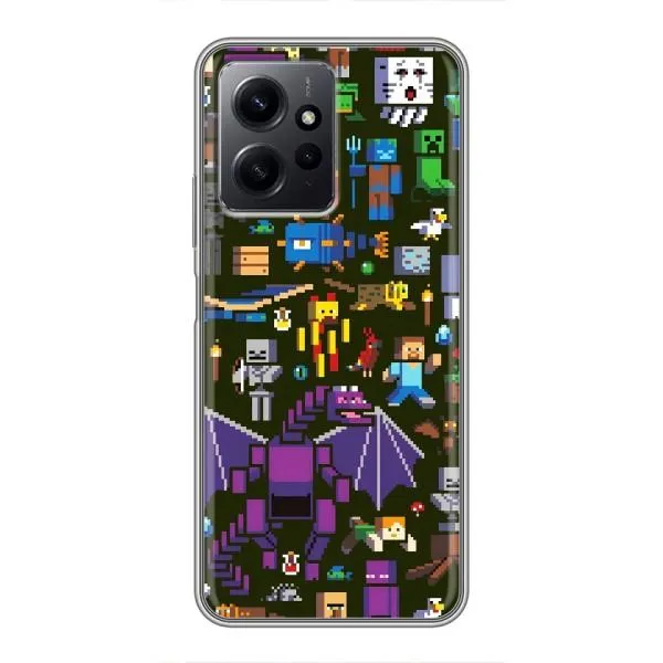 Чехол с принтом «Коллаж Майнкрафт» для Xiaomi Redmi Note 12