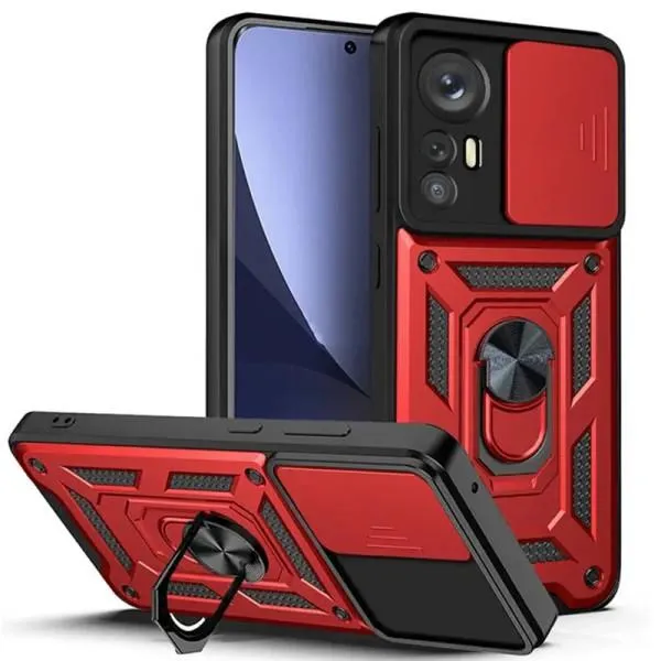 Ударопрочный чехол Camshield Serge Ring для Xiaomi Redmi Note 12S — Красный — фото 5