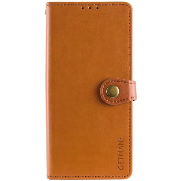 Шкіряний чохол-книжка GETMAN Gallant (PU) для Xiaomi Redmi Note 13 Pro+ — Коричневий — фото 1