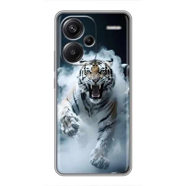 Чехол с принтом «Белый тигр в дыму» для Xiaomi Redmi Note 13 Pro Plus