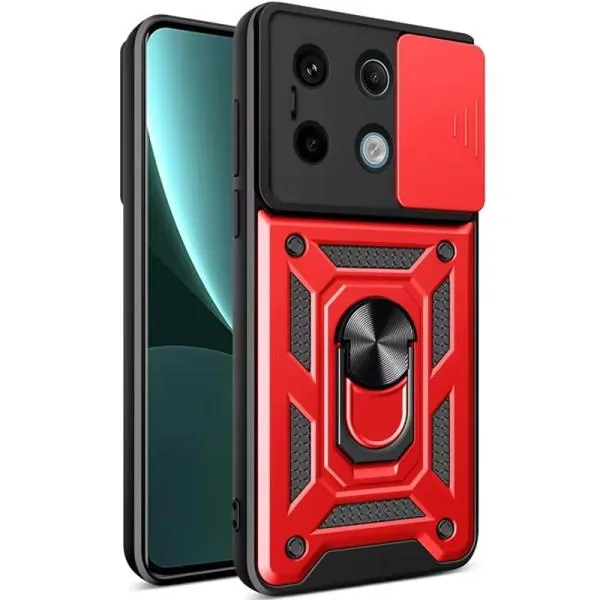 Ударопрочный чехол Camshield Serge Ring для Xiaomi Redmi Note 13 4G — Красный — фото 1