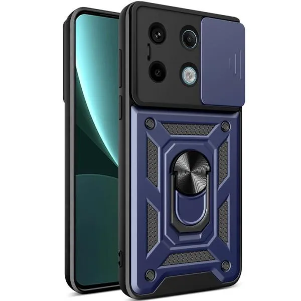 Ударопрочный чехол Camshield Serge Ring для Xiaomi Redmi Note 13 4G — Синий — фото 1