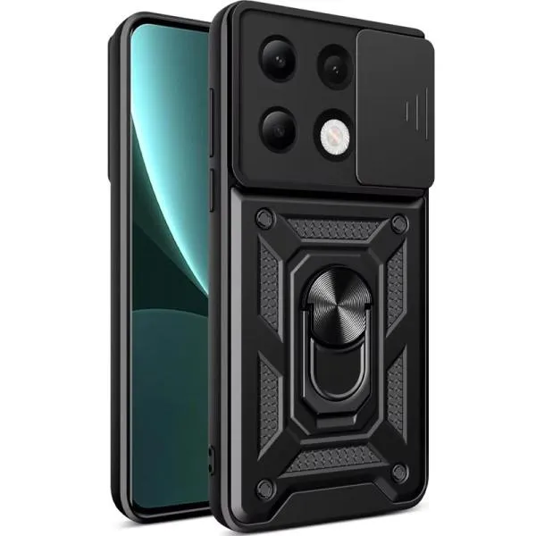 Ударопрочный чехол Camshield Serge Ring для Xiaomi Redmi Note 13 4G — Черный — фото 1