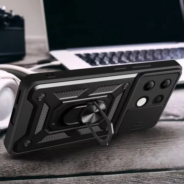 Ударопрочный чехол Camshield Serge Ring для Xiaomi Redmi Note 13 4G — Черный — фото 5