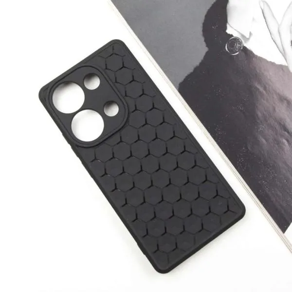 Чехол TPU Honeycomb для Xiaomi Redmi Note 13 4G — Черный — фото 2