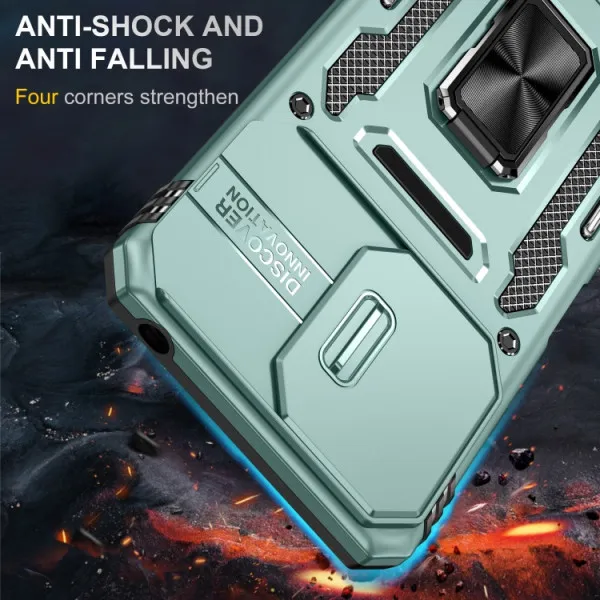Ударопрочный чехол Camshield Army Ring для Xiaomi Redmi Note 13 4G — Зеленый — фото 5