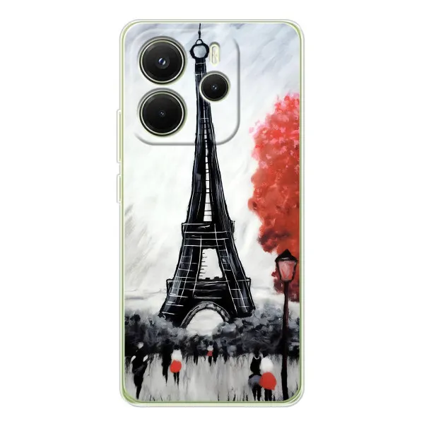 Чехол с принтом «Башня в Париже» для Xiaomi Redmi Note 14 4G (Global)