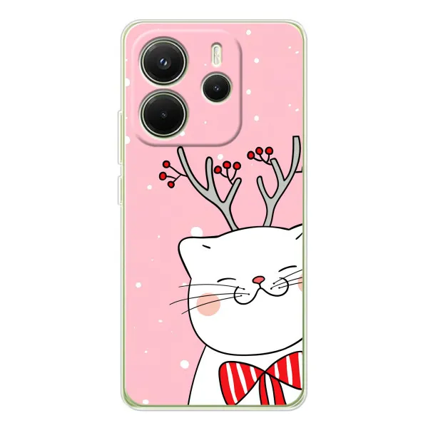 Чехол с принтом «Зимний кот» для Xiaomi Redmi Note 14 4G (Global)