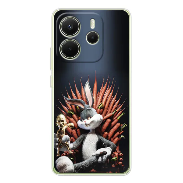 Чехол с принтом «Король Кролик» для Xiaomi Redmi Note 14 4G (Global)