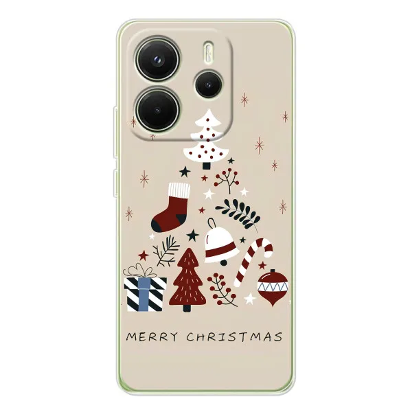 Чехол с принтом «Merry Christmas» для Xiaomi Redmi Note 14 4G (Global)
