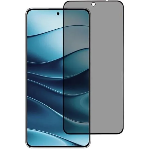 Защитное стекло Privacy 5D (тех.пак) для Xiaomi Redmi Note 14 4G/5G / Poco M7 Pro 5G — Черный