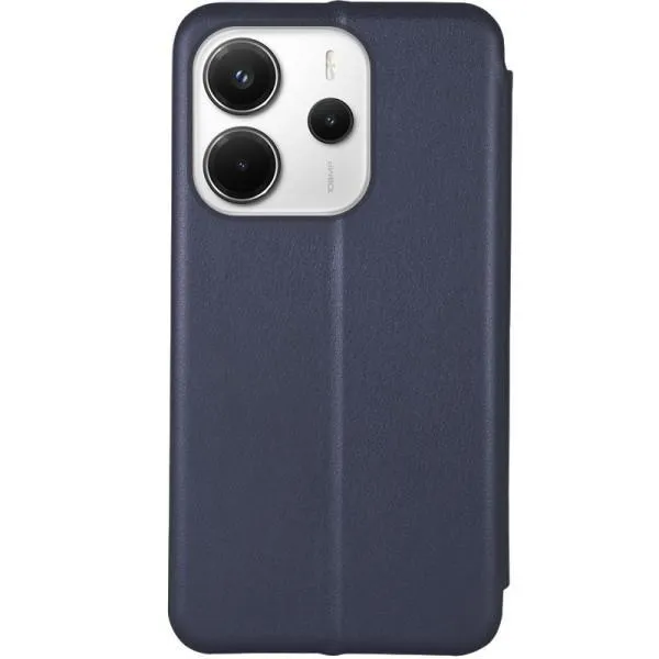 Кожаный чехол-книжка Classy для Xiaomi Redmi Note 14 4G (Int. version) — Темно-синий — фото 2