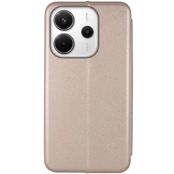 Кожаный чехол-книжка Classy для Xiaomi Redmi Note 14 4G (Int. version) — Золотой — фото 2