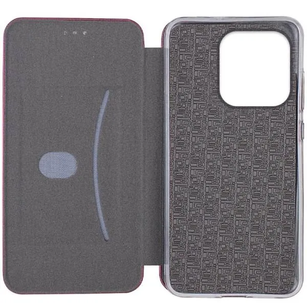 Кожаный чехол-книжка Classy для Xiaomi Redmi Note 14 4G (Int. version) — Бордовый — фото 3