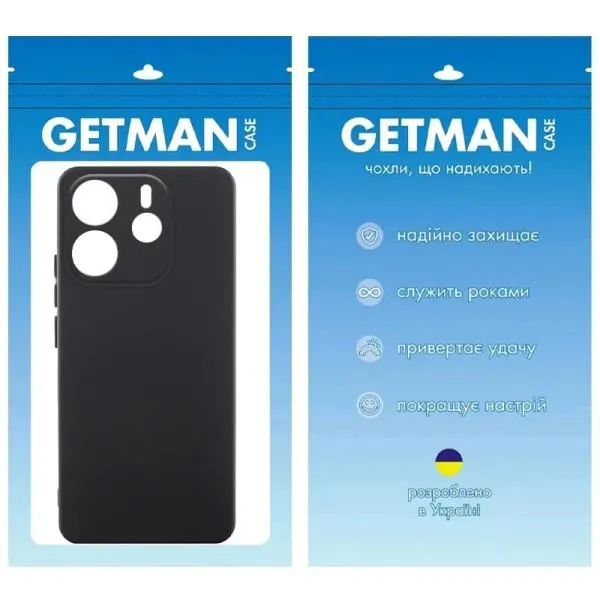 Чехол TPU GETMAN Liquid Silk Full Camera для Xiaomi Redmi Note 14 4G (Int. version) — Черный — фото 2