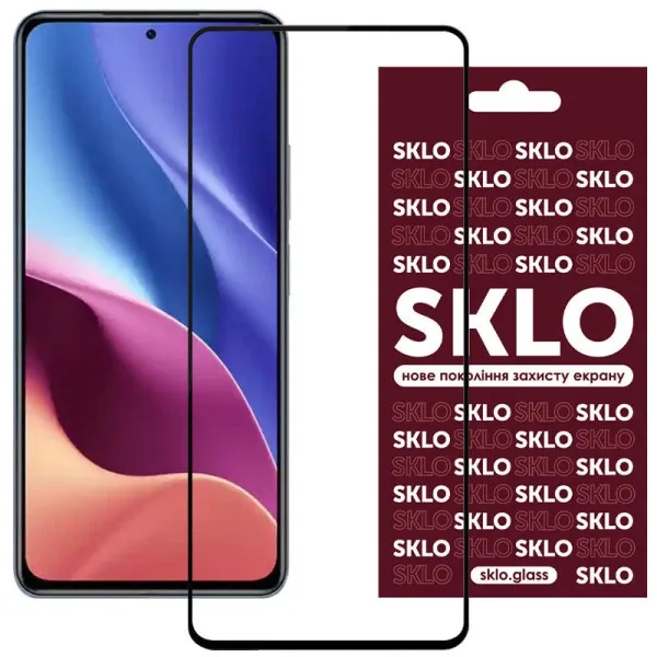 Защитное стекло SKLO 3D для Xiaomi Redmi Note 14 4G — Черный — фото 1