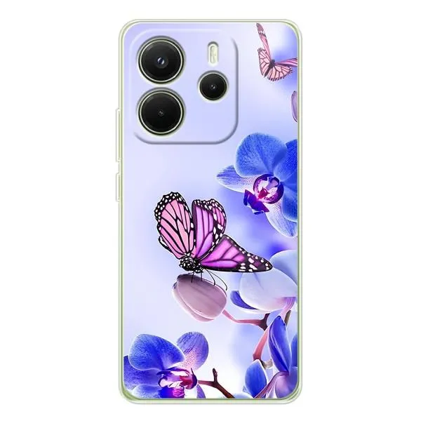 Чехол с принтом «Бабочка на цветочке» для Xiaomi Redmi Note 14 4G (EU)
