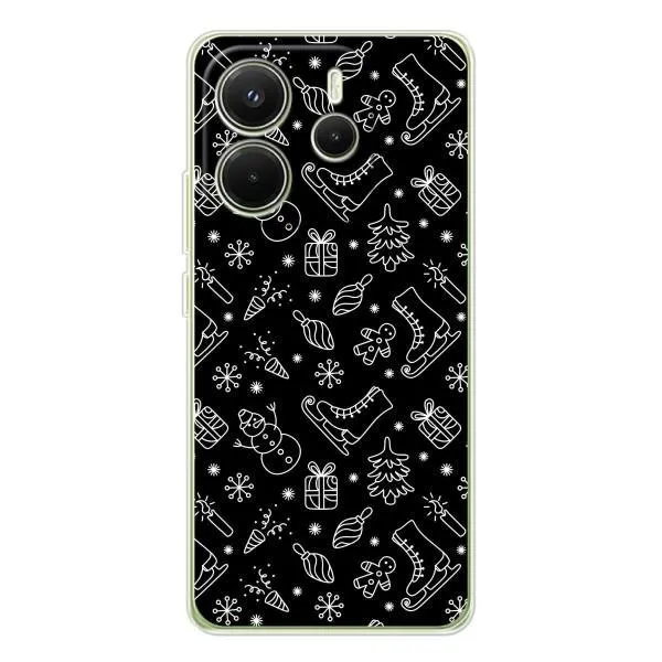 Чехол с принтом «Новогодний фон» для Xiaomi Redmi Note 14 4G (EU)