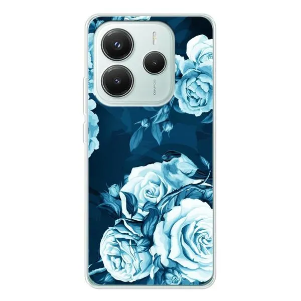 Чехол с принтом «Голубые Бутоны» для Xiaomi Redmi Note 14 5G Чехол с принтом «Голубые Бутоны» для Xiaomi Redmi Note 14 5G