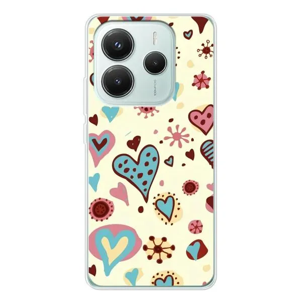 Чехол с принтом «Сердечки» для Xiaomi Redmi Note 14 5G Чехол с принтом «Сердечки» для Xiaomi Redmi Note 14 5G