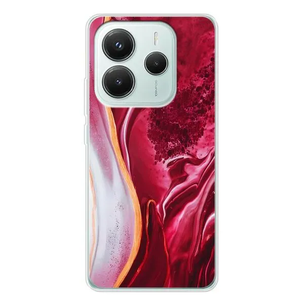 Чехол с принтом «Мрамор красный» для Xiaomi Redmi Note 14 5G
