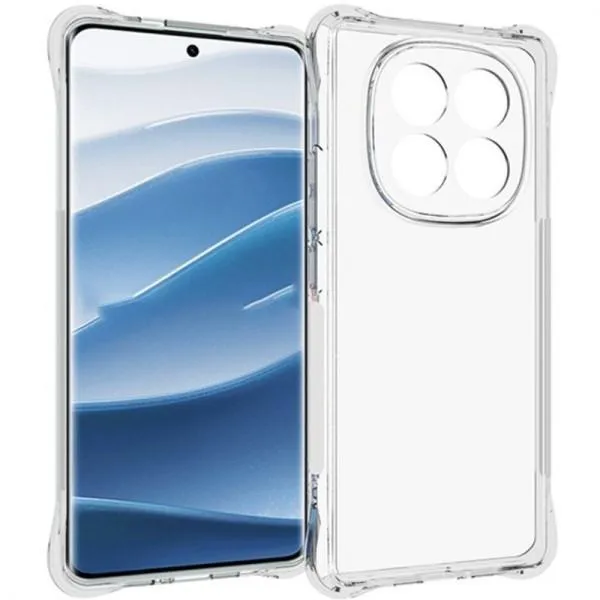 TPU чехол GETMAN Ease logo усиленные углы Full Camera для Xiaomi Redmi Note 14 Pro 5G — Прозрачный — фото 1