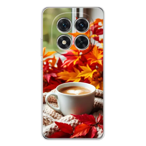 Чохол з принтом «Кава та листя» для Xiaomi Redmi Note 14 Pro 5G