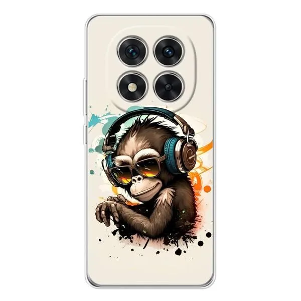 Чехол с принтом «Макака в наушниках» для Xiaomi Redmi Note 14 Pro Plus