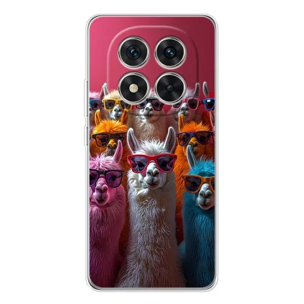 Чехол с принтом «Ламы в очках» для Xiaomi Redmi Note 14 Pro Plus