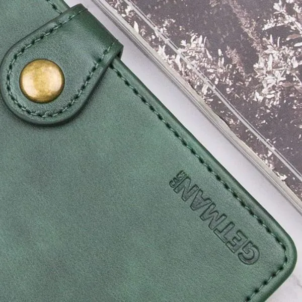 Шкіряний чохол-книжка GETMAN Gallant (PU) для Xiaomi Redmi Note 14 Pro 4G — Зелений — фото 4