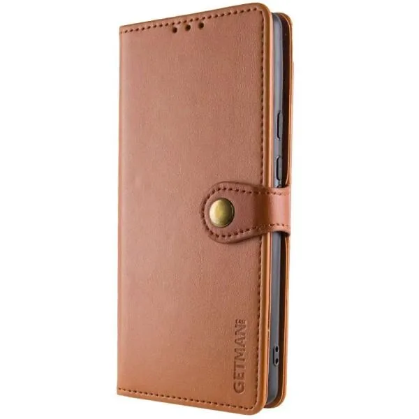 Шкіряний чохол-книжка GETMAN Gallant (PU) для Xiaomi Redmi Note 14 Pro 4G — Коричневий — фото 2